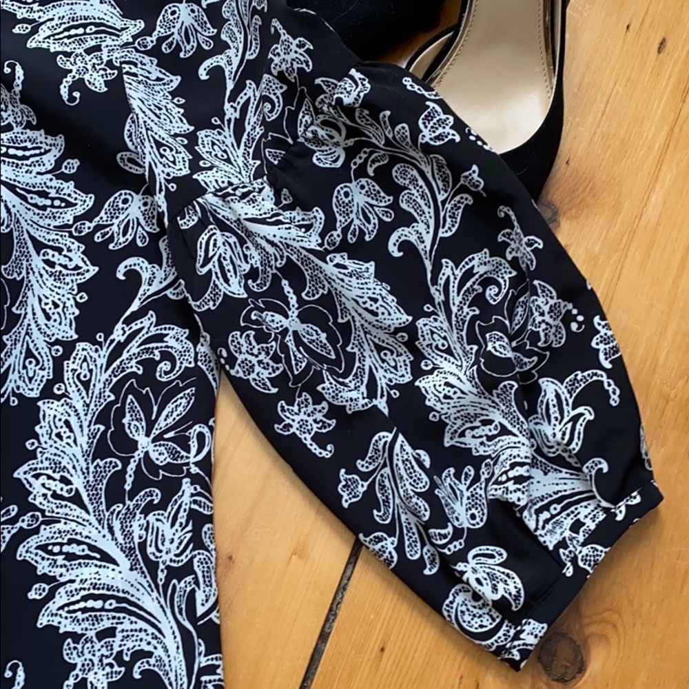 Talbots, Silky, Pleated Neck, 100% Polyester Top. - image 2